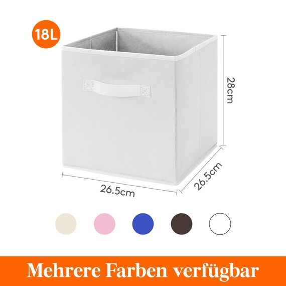 Lifewit 12 Stück Aufbewahrungswürfel, Aufbewahrungsbox aus Stoff, Ordnungsboxen aus Vliesstoff mit Griff für Würfelregal, Faltbox, Kleideraufbewahrung, Ordnungsboxen, 26,5 X 26,5 X 28 cm, Weiß