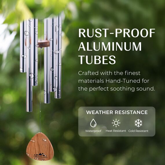 UpBlend Outdoors Wind Chimes for People who Like Their Neighbors 2 - an Amazing Addition to a Patio, Porch, Garden, or Backyard - 41" Total Length