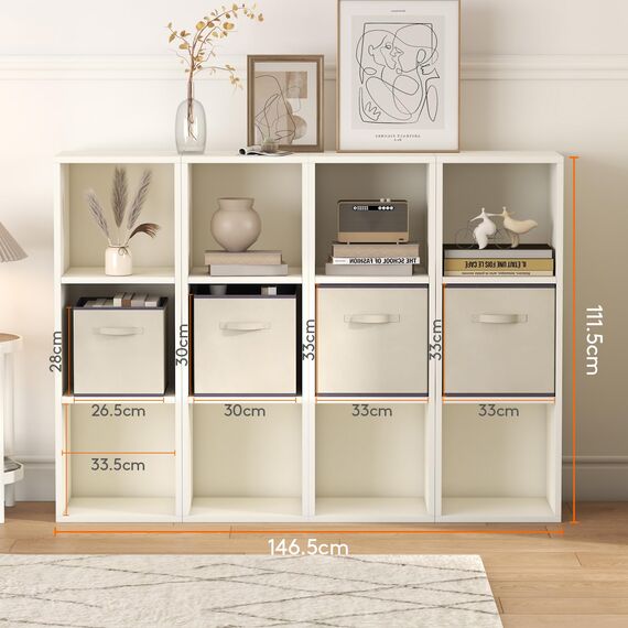 Lifewit 6 Stück Aufbewahrungsbox aus Stoff, Faltbar Aufbewahrungswürfel Kallax Boxen Aufbewahrung aus Vliesstoff mit Griff für Würfelregal Kallax Boxen Regal Einsatz, 30x30x30cm, 27L Khaki