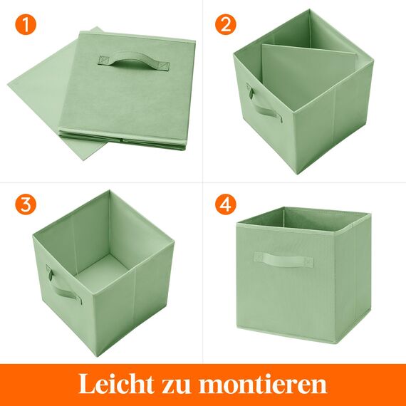 Lifewit 8 Stück Aufbewahrungsbox aus Stoff, Faltbar Aufbewahrungswürfel Aufbewahrung aus Vliesstoff mit Griff für Würfelregal Regal Einsatz, 33 X 33 X 33 cm,36L, Bunt