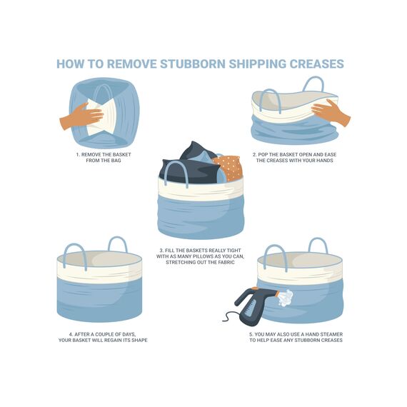 OrganiHaus Aufbewahrungskorb Rechteckig Geflochten, Körbe Aufbewahrung Wohnzimmer, Kinderzimmer, Badezimmer, Deko Korb, Faltbar mit Griffen für Decken & Spielzeug – Rosa & Cremeweiß, 37x25x22,5 cm