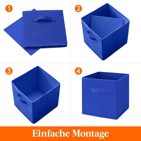 Lifewit Aufbewahrungsbox 8 Stück, Kleiderschrank Organizer, Faltbare Körbe Aufbewahrung, Ordnungsboxen mit Griffen, Storage Boxes für Kleidung, Handtücher, Bücher, Regalkörbe 26 x 26 x 27 cm,18L, Blau