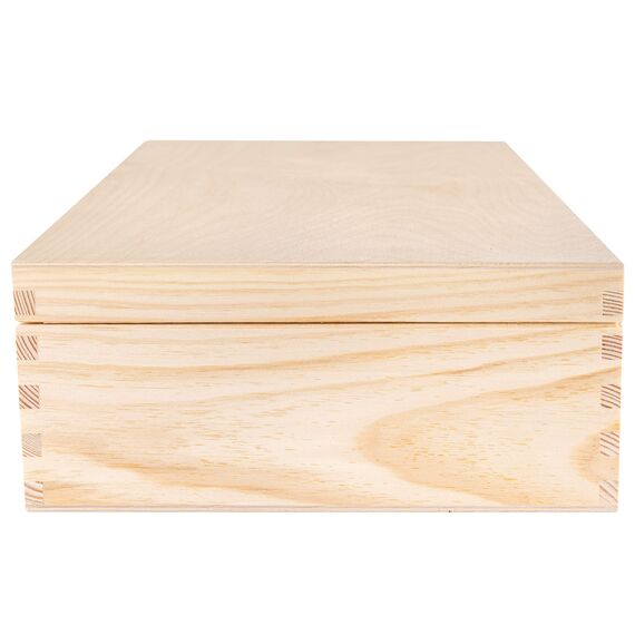 Creative Deco A4 Holzkiste mit Deckel | 33,8 x 24,8 x 10 cm (+/- 1 cm) | Unlackierte Aufbewahrungs-Box | Große Schatulle | Große Holzbox Ideal zur Lagerung der Wertsachen, Spielzeugen und Werkzeugen