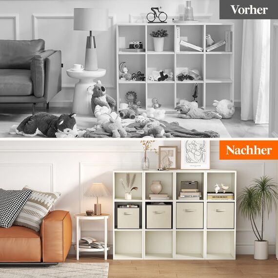 Lifewit 6 Stück Aufbewahrungsbox aus Stoff, Faltbar Aufbewahrungswürfel Kallax Boxen Aufbewahrung aus Vliesstoff mit Griff für Würfelregal Kallax Boxen Regal Einsatz, 30x30x30cm, 27L Khaki