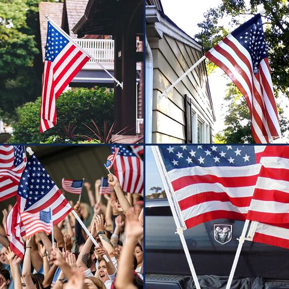 Fahnenmast für Haus – 1,8 m verhedderungsfreies Fahnenmast Flaggenstock für draußen – 2,5 cm Edelstahl stabil für Veranda, Hof, Boot, LKW