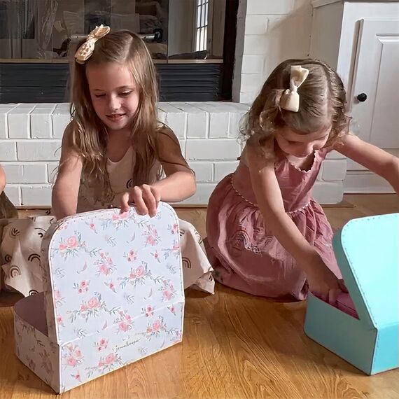 Jewelkeeper - Pappkoffer, Satz von 3 - Storage Geschenkboxen für Geburtstag, Hochzeit, Kinderzimmer, Büro, Dekoration, Displays, Spielzeug, Fotos - Retro Pastell Aufbewahrungsboxen