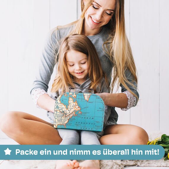 Jewelkeeper - Pappkoffer, Satz von 3 - Storage Geschenkboxen für Geburtstag, Hochzeit, Kinderzimmer, Büro Dekoration, Displays, Spielzeug, Fotos - Vintage Weltkarte Aufbewahrungsboxen