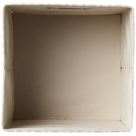 Amazon Basics Zusammenklappbare Aufbewahrungswürfel aus Stoff mit ovalen Ösen, 6er-Pack, Zackenmuster in Taupe, 26,7 x 26,7 x 28 cm