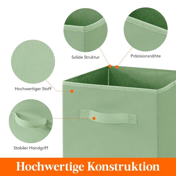 Lifewit 8 Stück Aufbewahrungsbox aus Stoff, Faltbar Aufbewahrungswürfel Aufbewahrung aus Vliesstoff mit Griff für Würfelregal Regal Einsatz, 33 X 33 X 33 cm,36L, Bunt