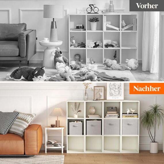 Lifewit 6 Stück Aufbewahrungsbox aus Stoff, Faltbar Aufbewahrungswürfel Kallax Boxen Aufbewahrung aus Vliesstoff mit Griff für Würfelregal Kallax Boxen Regal Einsatz, 30x30x30cm, 27L Hellgrau