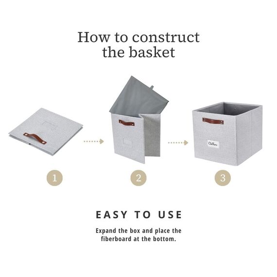 DECOMOMO Aufbewahrungswürfel | Stoff-Aufbewahrungswürfel mit Etikettenhaltern, 33 x 33 x 33 cm, 6 Stück, hellgrau strukturiert, Karton, perfekt für Regale, Schrank, Spielzeug, Kleidung