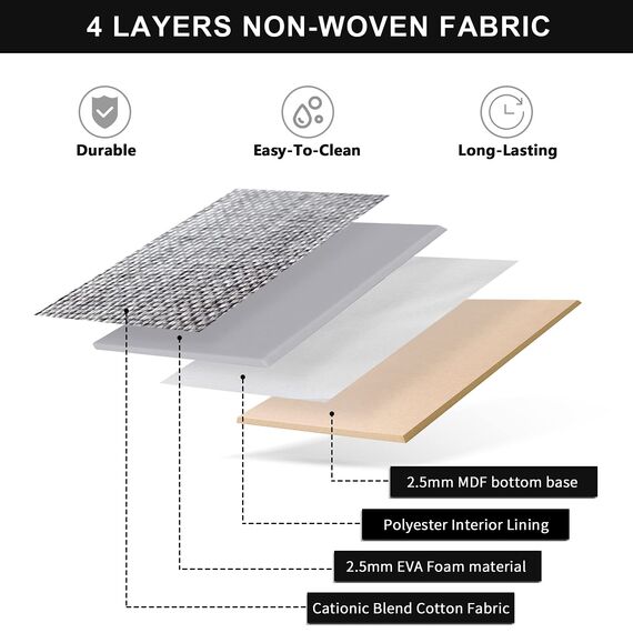 DECOMOMO Faltbarer Aufbewahrungskorb | Faltbarer stabiler Stoffkorb mit Griffen für die Organisation von Regal, Kinderzimmer, Spielzeugschrank (grau und schwarz, groß – 3 Stück)