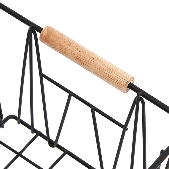 Amazon Basics Aufbewahrungskörbe Rechteckig aus Draht, 3 Stück, Standard, Schwarz