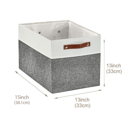 DECOMOMO Kallax Aufbewahrungswürfel, 33 x 38 x 33 cm, Körbe zum Organisieren von Regalen (Grau und Weiß, 4er-Pack)