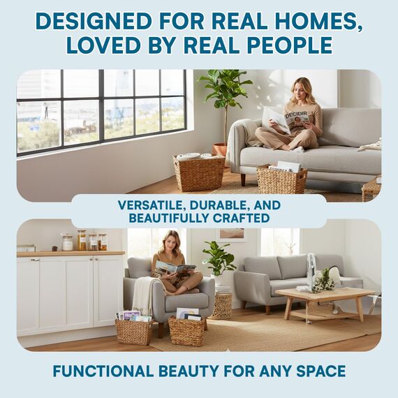 Honey-Can-Do STO-02883 Korb aus Wasserhyazinthe, 39,5 x 13 x 25,4 cm (L x B x H)