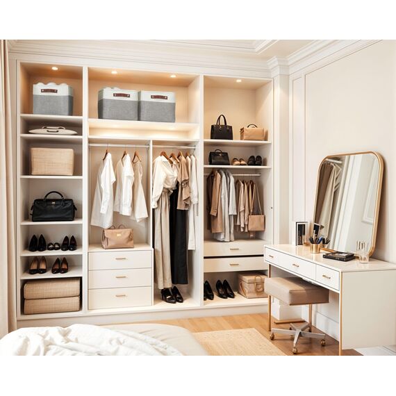 DECOMOMO faltbare Aufbewahrungskorb | robuster Stoffkorb mit Griffen für die Organisation von Regal, Kinderzimmer, Spielzeug, Schrank (Grau und Weiß, groß–3 Stück)