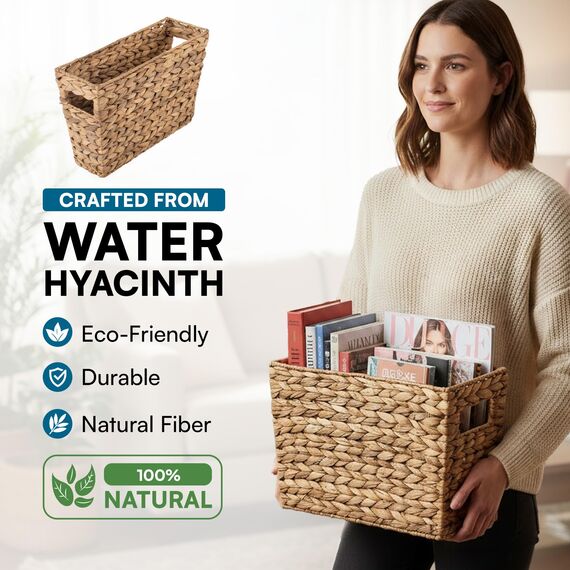 Honey-Can-Do STO-02883 Korb aus Wasserhyazinthe, 39,5 x 13 x 25,4 cm (L x B x H)