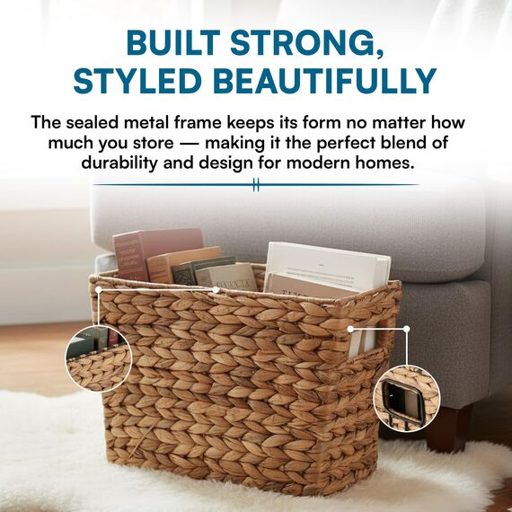 Honey-Can-Do STO-02883 Korb aus Wasserhyazinthe, 39,5 x 13 x 25,4 cm (L x B x H)