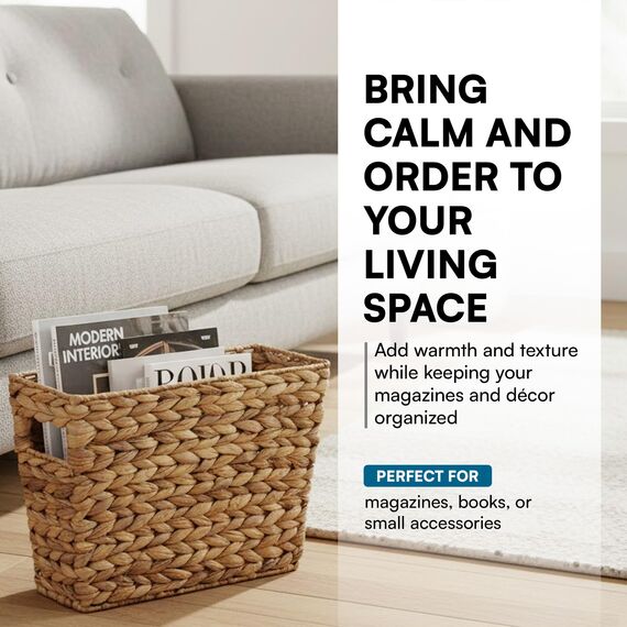 Honey-Can-Do STO-02883 Korb aus Wasserhyazinthe, 39,5 x 13 x 25,4 cm (L x B x H)