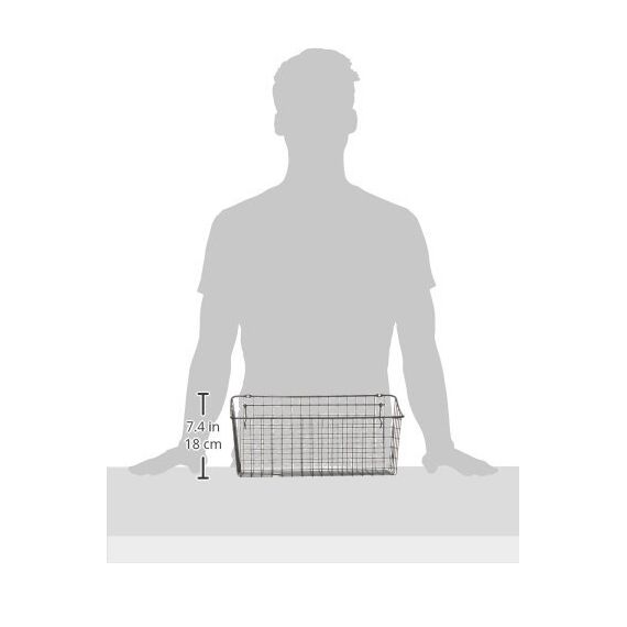 Spectrum Diversified 38,1 x 12,7 x 17,8 cm Stecktafel und Wandmontagekorb Montagekorb, Stahl, Industrial Grey, 15" L W