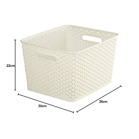 Curver 03612-885-00 Dekorativer Korb My Style L, 18 L, Creme