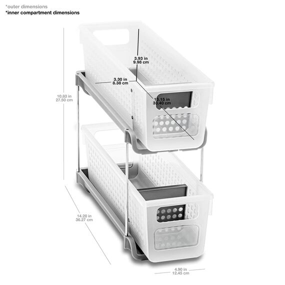madesmart Mini-Organizer mit 2 Ebenen, 4 Stück, Frost