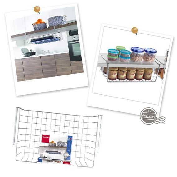 Metaltex 364840094 Kanguro Schrankkorb, 40 cm, silber