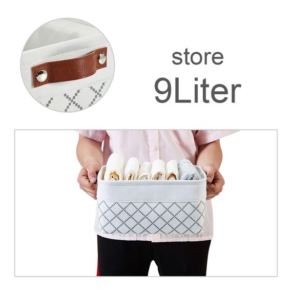 DECOMOMO Faltbarer Aufbewahrungskorb aus robustem kationischem Stoff, würfelförmig, mit Griffen, für die Organisation von Regal, Kinderzimmer, Zuhause, klein, 30x20x15 cm) – 6 Stück