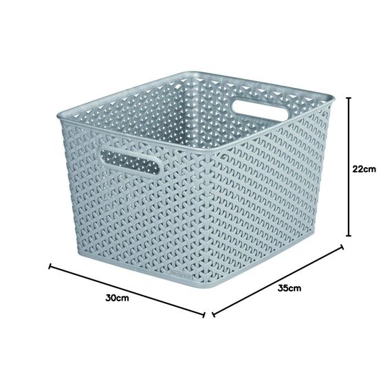 Curver 03612-087-00 Dekorativer Korb My Style L, 18 L, Silber