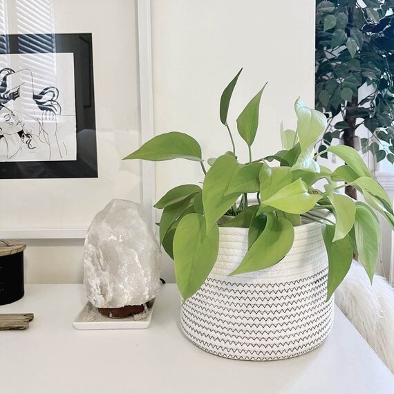 INDRESSME Kleiner Aufbewahrungskorb Geflochten aus Baumwoll für Handtücher im Kinderzimmer Regalkorb im Büro, D24 x H18 cm