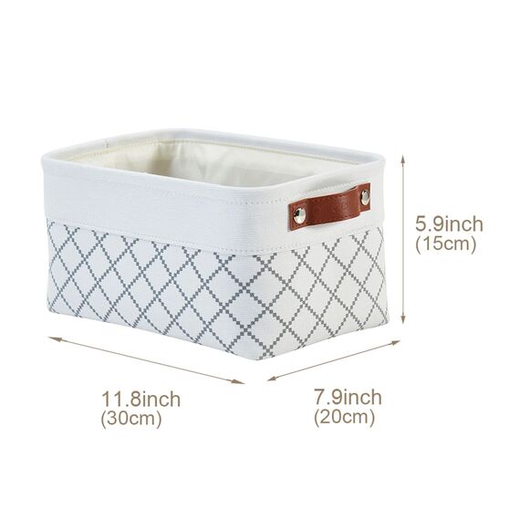 DECOMOMO Faltbarer Aufbewahrungskorb aus robustem kationischem Stoff, würfelförmig, mit Griffen, für die Organisation von Regal, Kinderzimmer, Zuhause, klein, 30x20x15 cm) – 6 Stück