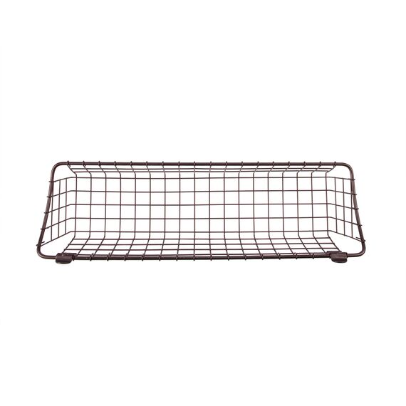 Spectrum Diversified 86224 Vintage Schrank & Wandmontierter Wandkorb für Aufbewahrung und Organisation, rustikale Bauernhaus-Dekoration, stabiler Stahldraht, Aufbewahrungsbehälter, mittelgroß, Bronze