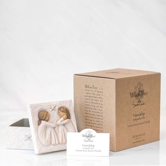 Willow Tree Handbemalte Erinnerungsbox mit Freundschaft.