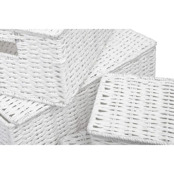 ARPAN Aufbewahrungskorb mit Deckel und Tragegriffen für einfaches Tragen – praktische Aufbewahrungsbox für Mehrzweckzwecke, Metall, weiß, X, Large, Medium, Small