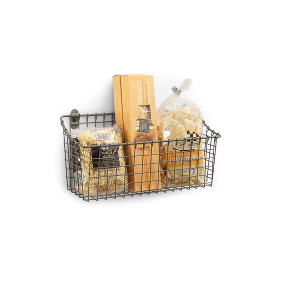 Spectrum Diversified Extra großer Vintage-Schrank und Wandkorb zur Aufbewahrung und Organisation, rustikale Bauernhaus-Dekoration, stabiler Stahldraht-Aufbewahrungskorb