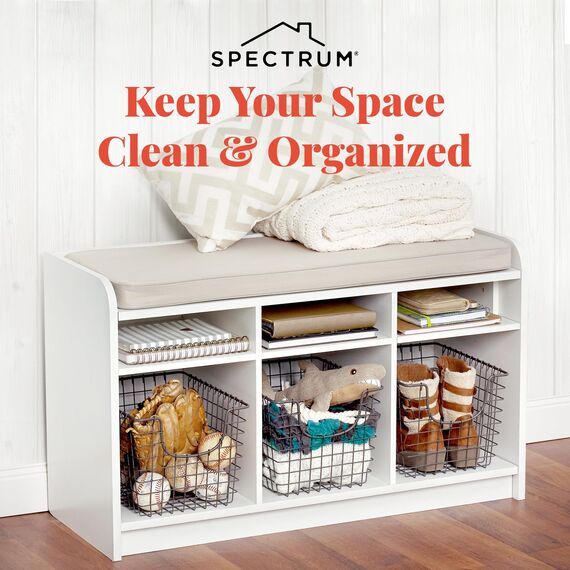 Spectrum Diversified Wire Basket for Organizing Stabiler Aufbewahrungskorb aus Draht für Küche, Regal, Schrank, Bad, Garage und mehr, Legierter Stahl, Industrial Grey, Small