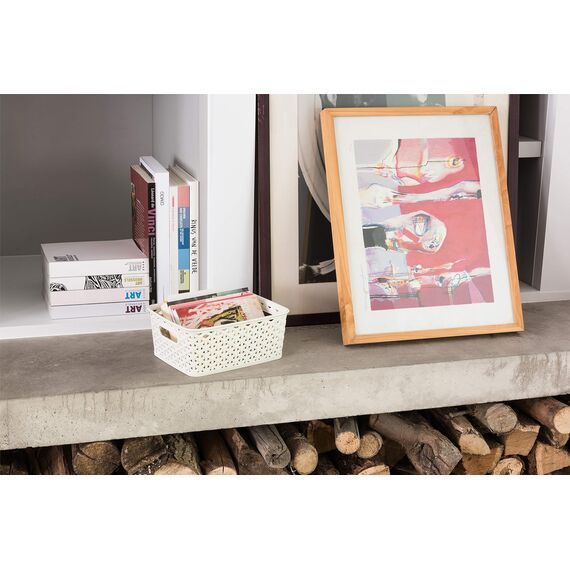 Curver 03610-885-00 Dekorativer Korb My Style S, 4 L, Creme