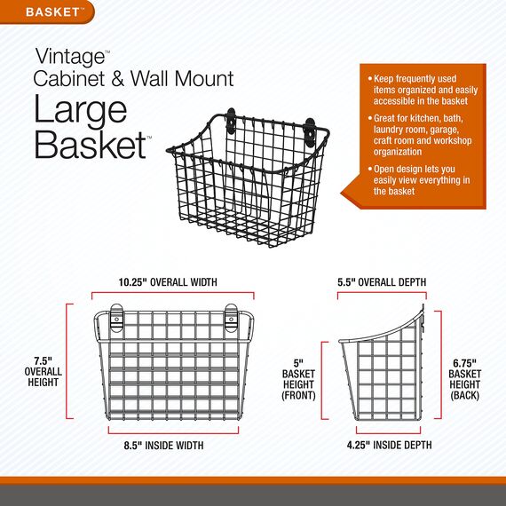Spectrum Diversified Vintage Schrank & Wandhalterung, groß, Industriegrau