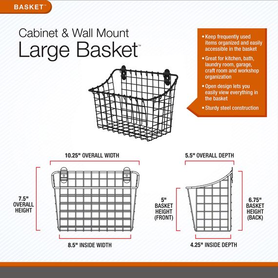 Spectrum Diversified Vintage Aufbewahrungskorb zur Wandmontage, groß, Bronze