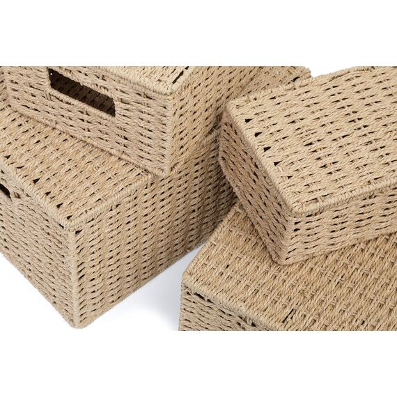 ARPAN Korb Korb Korb Mülleimer mit Deckel & Einsatz Griffe für einfachen Transport - Praktische Lagerung Organizer Box für Mehrzweck, Natur, X, L, M, S