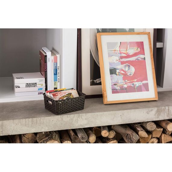 Curver 03610-210-00 Dekorativer Korb My Style S, 4 L, Dunkelbraun