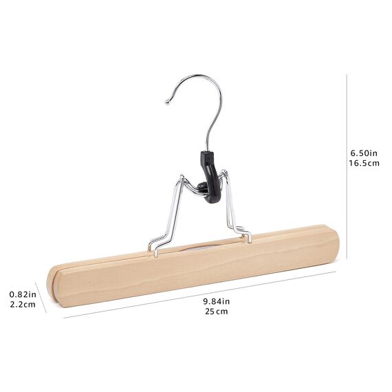 Amazon Basics Holzkleiderbügel für Hosen, Natur, 10er-Pack, Natural, 25x16.5 cm