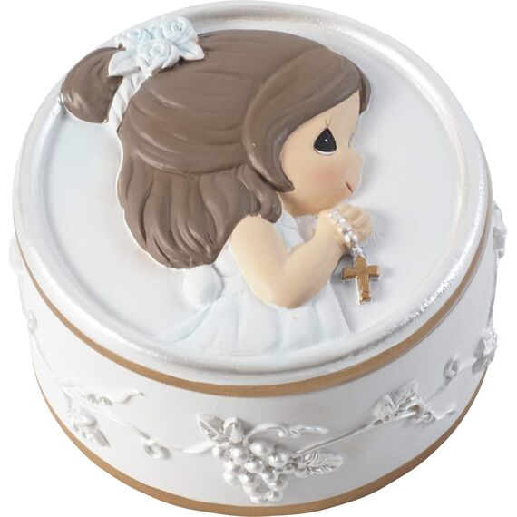 Precious Moments 202428 Faith is The Light That Guides You Girl Harzbox mit Rosenkranz, Einheitsgröße, mehrfarbig