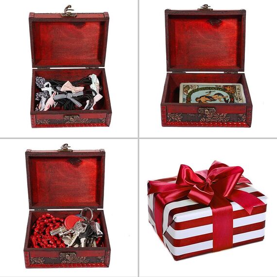 SICOHOME Schatzkiste, 13,9 cm, Taro-Karten-Box für Schmuck, Taro-Karten, Geschenke und Heimdekoration