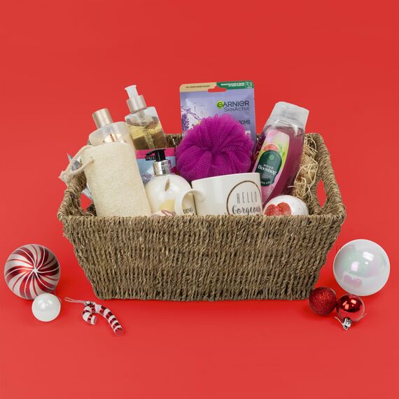 JVL Rechteckiger Aufbewahrungskorb aus Seegras 37,5x28,5x15,5 cm