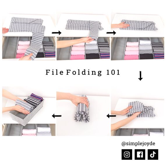 SIMPLE JOY® MALM FileFolding Box für ikea Kommode; DAS ORIGINAL; passgenau; Stabiler Boden; Schubladen Ordnungssystem, 4er Set