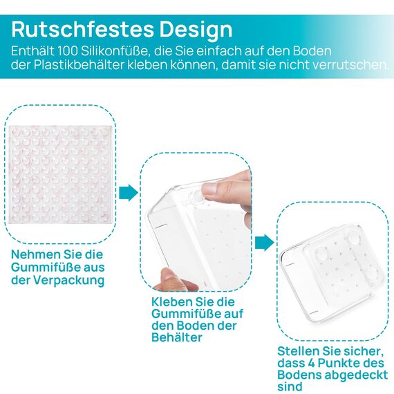 Vtopmart 25 Stücke Schubladen Organizer mit 4 Größen, Make up Ordnungssystem, Schminktisch Organizer Einsetzbar für Makeup, Küchen, Badezimmer, Büro, Schminktisch