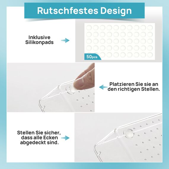 Vtopmart 9 Stücke Schubladen Organizer mit 4 Größen, Schminktisch Organizer, Organizer Schublade, Organizer Tabletts für Küchen, Schmuck, Schlafzimmer, Büro