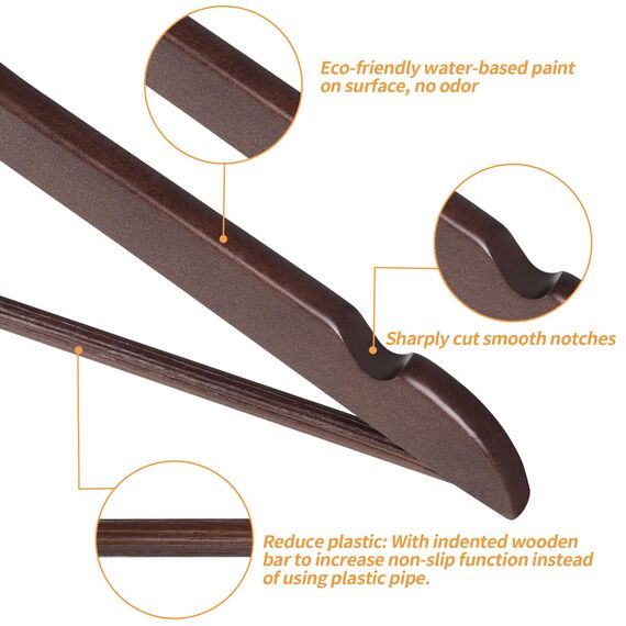 Amazon Basics Holz-Kleiderbügel für Anzüge, Kirsche, ‎1.2 x 44 x 22 cm, 10er-Pack