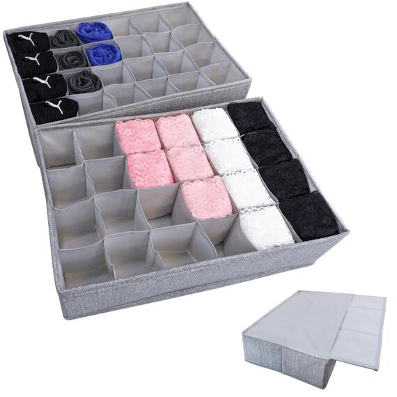 SIMPLE JOY® PAX50 Organizer für ikea Kleiderschrank; DAS ORIGINAL; passgenau; Stabiler Boden; Schubladen Ordnungssystem für Socken, Unterwäsche, Krawatten; 2er Set